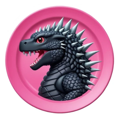 Godzilla Evolved pink plates black scales sticker