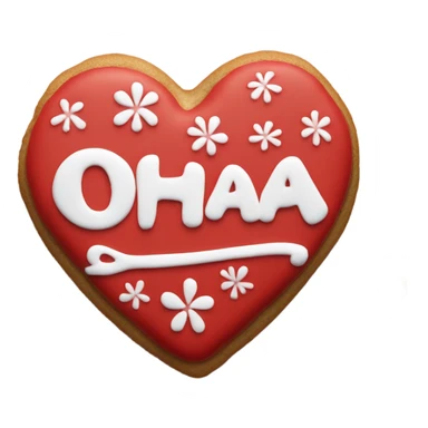 Red cookie heart with ohana sticker