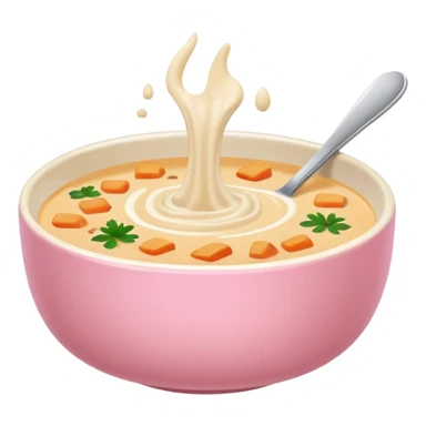 yummy soup in pink bowl sticker
