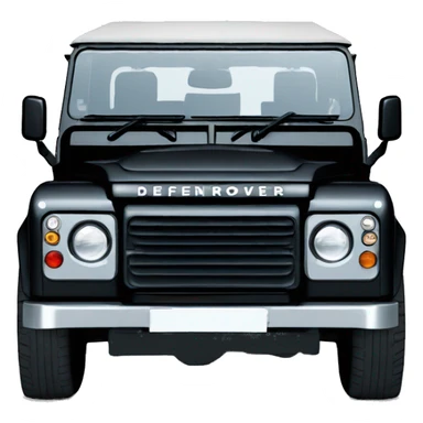 black Land Rover defender td5 front view sticker