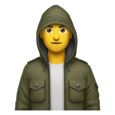 Un homme avec une cagoule et tenant une arme sticker