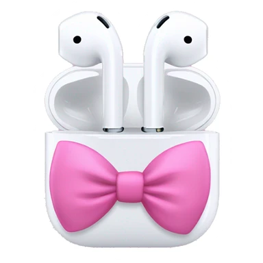 AirPod maxes with little pink bows sticker