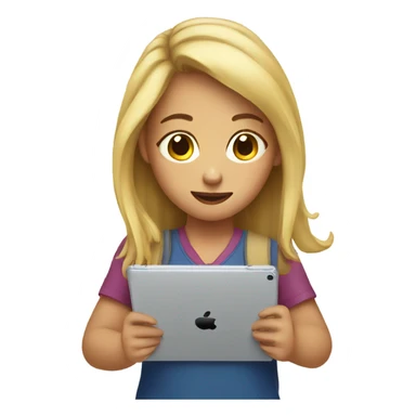Girl watching iPad  sticker