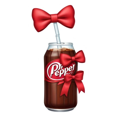 dr pepper with a bow sticker