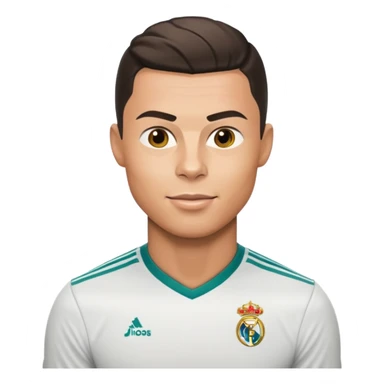 Cristiano Ronaldo caricature, emoji style sticker