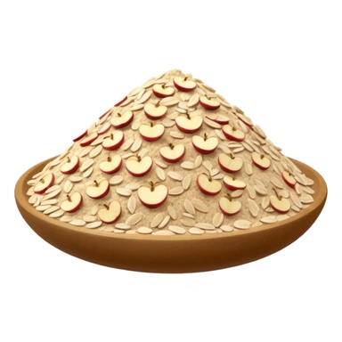 mound or scatter of oat flour fine pale beige powdery matte with a few rolled oats on the surface no bowl or packaging just the flour apple emoji style soft lighting transparent background emoji scale sticker