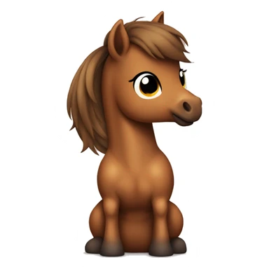 brown baby horse sitting up cute sticker