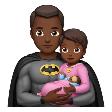 batman holding baby daughter sticker