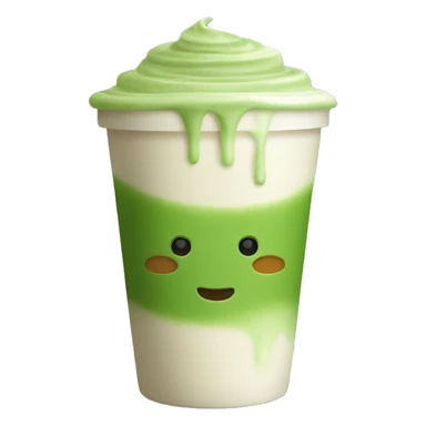 Matcha latte in a plastic cup  sticker