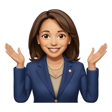 Kamala Harris smiling warmly, hands at her sides sticker
