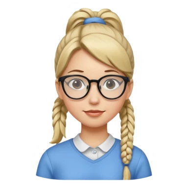 Ponytail Girl with Glasses sticker