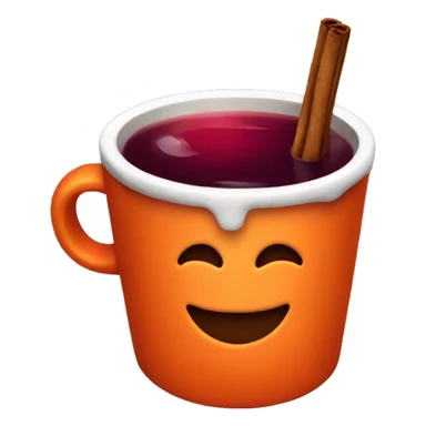 Mulled wine in orange in a craft cup  sticker