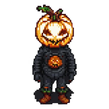 pumpkin person pixel art sticker