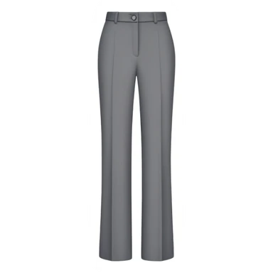 gray wide leg tailored women's dress pants, high waisted, formal trousers, only the garment, no model, flat lay on white background sticker