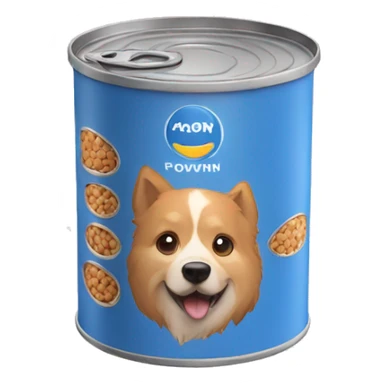 dog food can sticker