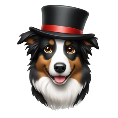 border collie with tophat sticker