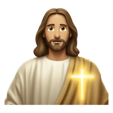 Jesus Christ wearing a robe with a gold light surrounding him  sticker