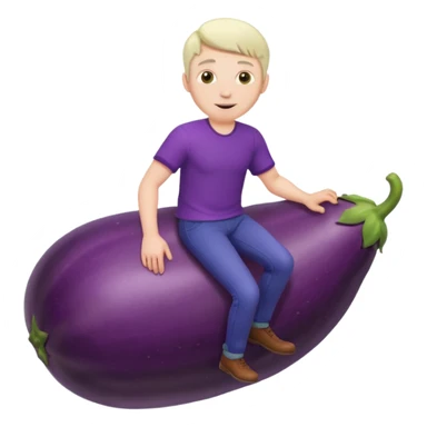 Guy riding eggplant sticker