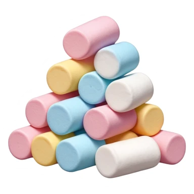 pile of colorful cylindrical marshmallows, simple, clear sticker
