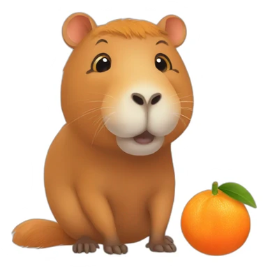 capybara with tangerine sticker