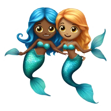 two mermaids in love sticker