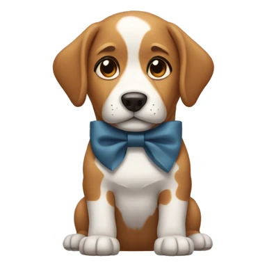 dog wearing a bow collar  sticker