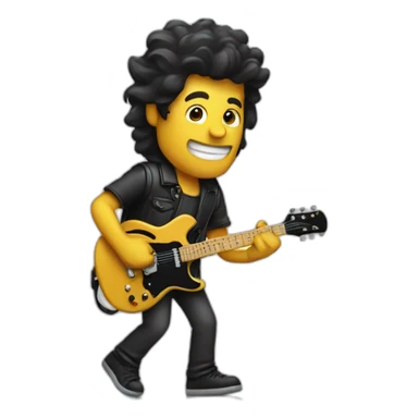 guitarist man carrying black electric guitar sticker