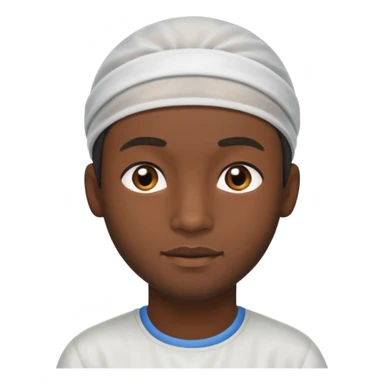 Black guy wearing a hairnet sticker