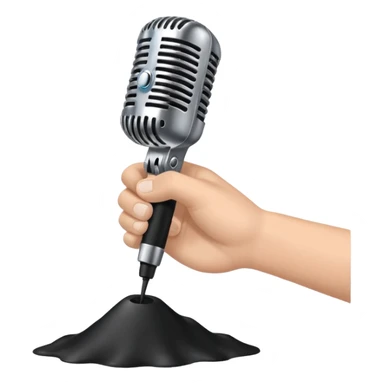 a hand releasing a microphone to drop to the ground sticker