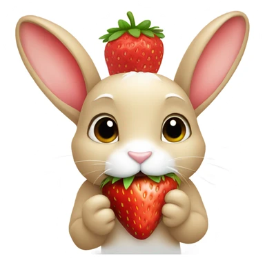 A bunny eating a strawberry  sticker