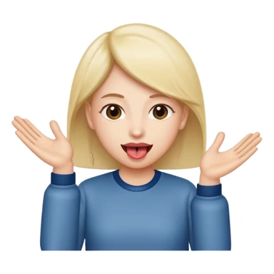 Tongue out with hands to the side ￼ sticker