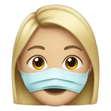 girl wearing a mask sticker