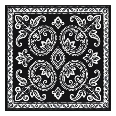 Black Paisley Bandana sticker
