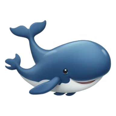 waving whale with dots sticker