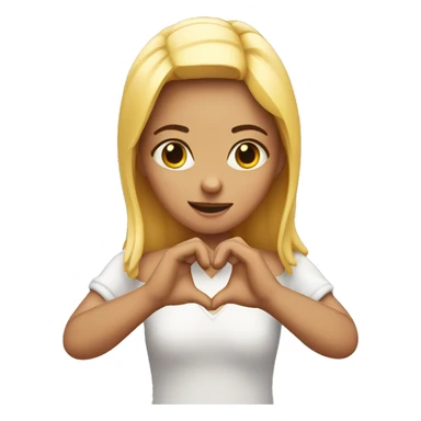 girl making love heart with hands sticker