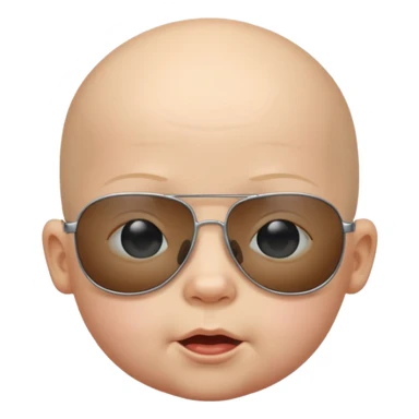 bald baby with sunglasses sticker