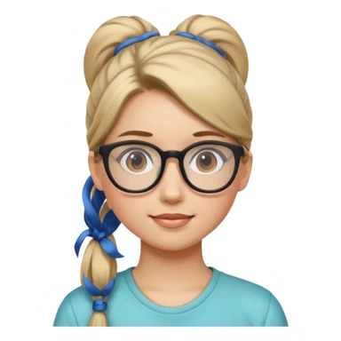 Ponytail Girl with Glasses sticker