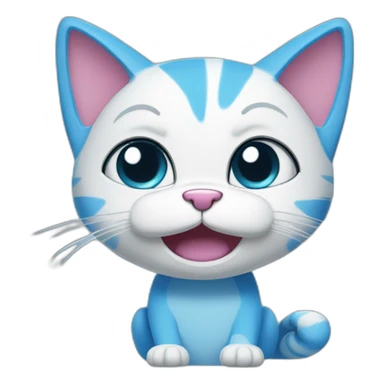 Blue cartoon cat in cartoon network style named gumball sticker