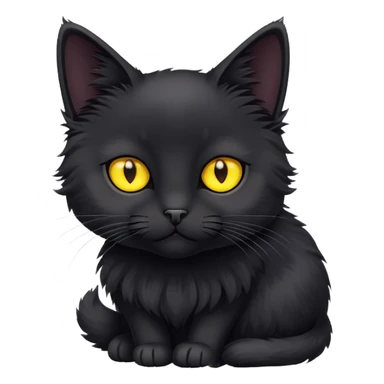 small black cat with yellow eyes sticker