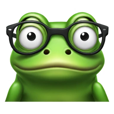 Frog with big nose and glasses sticker