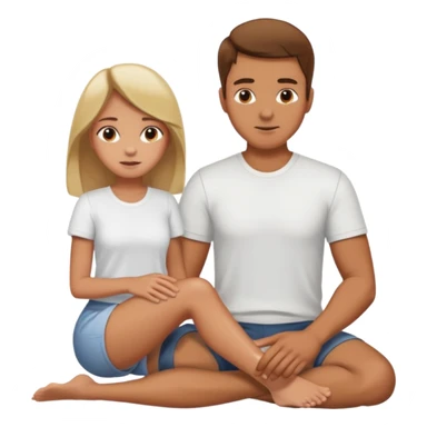 A dude touching a girl's thigh sticker