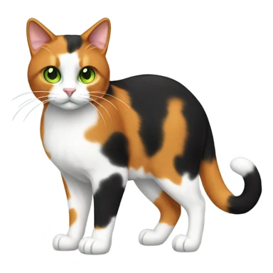 Calico Cat Full Body with green eyes sticker
