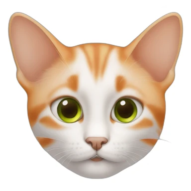 Chat avec des oreilles orange au yeux verts sticker