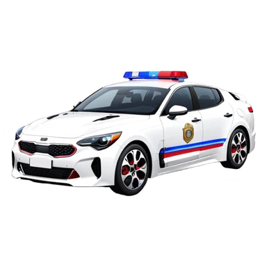Police Car - Kia Stinger (Model Year: 2018) (Iconic Colour: White with blue and red markings) sticker