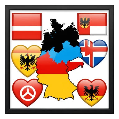 Germania divisa con bandiera L: US sud-ovest (Monaco, Francoforte), UK nord-ovest (Amburgo, Colonia), URSS est (Berlino Est, Dresda), France sud-ovest (Stoccarda, Friburgo) sticker