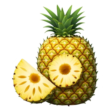 half eaten pineapple sticker