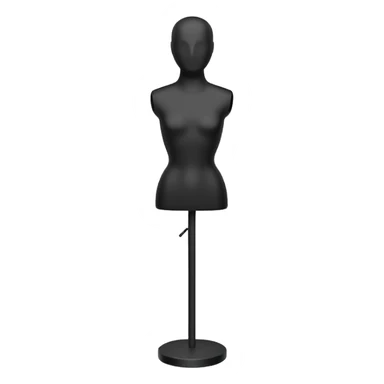 Minimalistic flat vector icon, iOS style, thin black contour on white background. Matte black mannequin in front of in 3D monochrome style. sticker