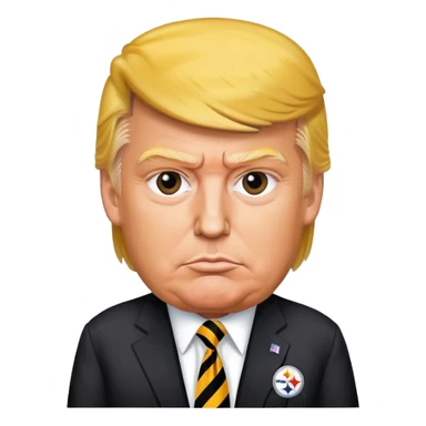 Donald trump in Steelers gear  sticker