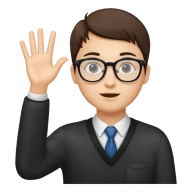 student raising hand to ask a question sticker