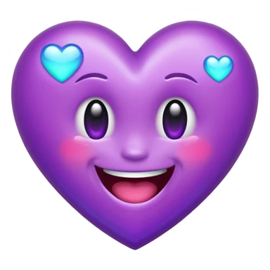 flashing purple heart that's laughing so hard it's crying sticker